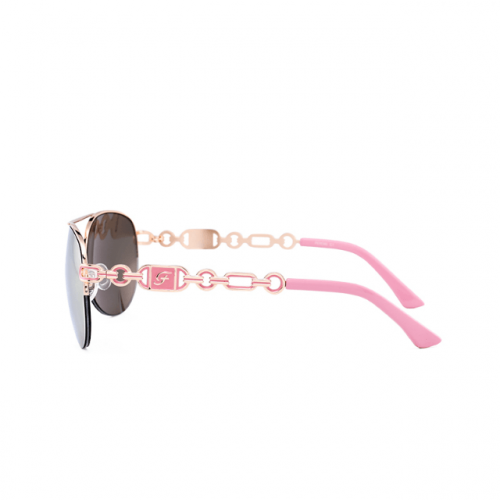 Chain Link Temple Pink Classic Aviator Sunglasses Side View