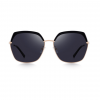 Black Polarized Fashion Square Sunglasses - Front View