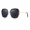 Black Polarized Fashion Square Sunglasses - Side View
