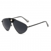 Black Polarized Oversized Aviator Sunglasses - Side View