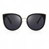 Black Polarized Oversized Cat Eye Sunglasses - Front View