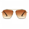 Brown Polycarbonate Vintage Oversized Square Sunglasses - Front View