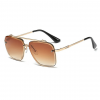 Brown Polycarbonate Vintage Oversized Square Sunglasses - Side View