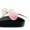 Fashion Polarised Mirror Aviator Sunglasses - Pink