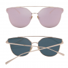 Pink Mirror Polycarbonate Cat Eye Sunglasses Front Back View