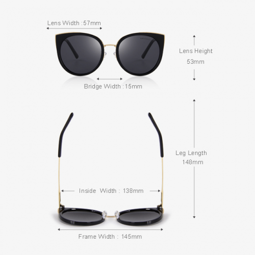 Polarized Oversized Cat Eye Sunglasses - Dimension