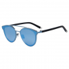 Polycarbonate Round Cat Eye Sunglasses - Blue Mirror