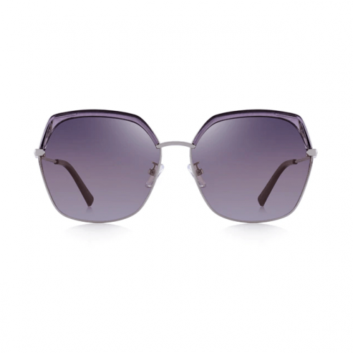 Purple Polarized Fashion Square Sunglasses - Front View