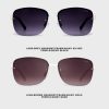 Rimless Square Sunglasses - Grey and Brown