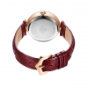 Round Dial Cubic Zirconia Leather Watch - Back View