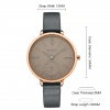Round Dial Thin Leather Strap Watch - Dimension