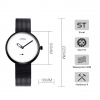 Simple Round Dial Stainless Steel Mesh Watch Dimension