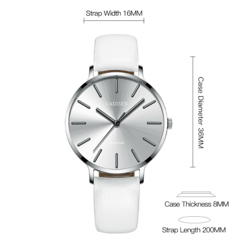 Simple Ultra Thin Round Dial Leather Watch Dimension