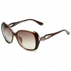 Stylish Polycarbonate Square Sunglasses - Brown