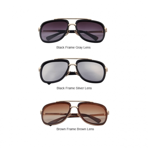 Trendy Double Bridge Polycarbonate Square Sunglasses - All Colours