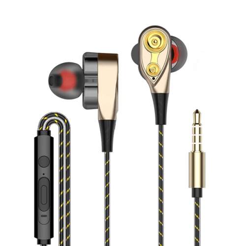 Wired Dual Driver Earphones - Gold