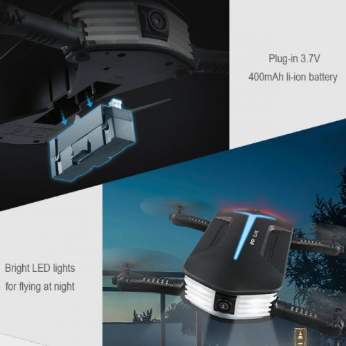 Foldable Pocket HD Video Camera Drone - Battery and LED