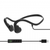 Open Ear Wired Bone Conduction Headphones - Black