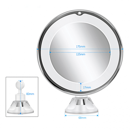 10X Magnification LED Light Circle Makeup Mirror - Dimension