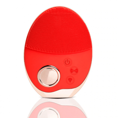 Red Wireless Charging Silicon Electric Face Cleanser