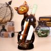 Chrome Plated Cat Wine Bottle Holder - Display