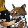 Vintage Handcraft Cat Wine & Cork Bottle Holder - Close Up Face View