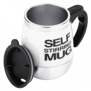 Double Insulated Stainless Steel Automatic Self Stirring Coffee Mug - 450ml