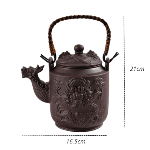 Dragon Art Traditional Chinese Purple Clay Teapot - Dimension