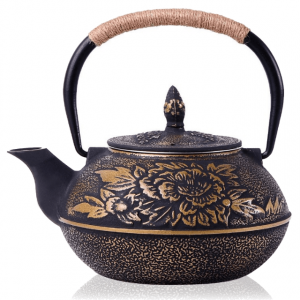 Flower Art Authentic Tetsubin Cast Iron Teapot - 900ml