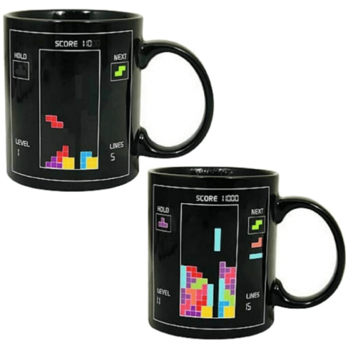 Retro Tetris Colour Changing Heat Sensitive Coffee Mug - 350ml