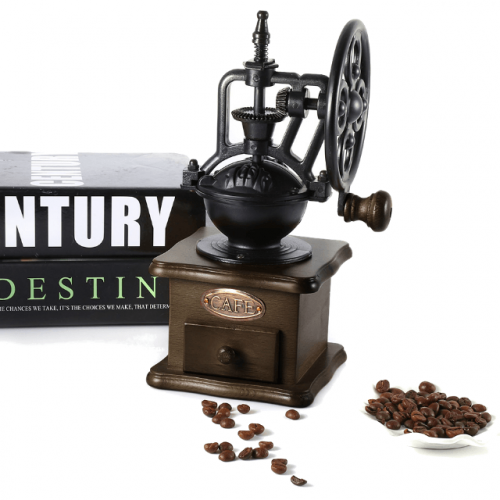 Rotating Wheel Vintage Manual Coffee Bean Grinder - Display