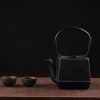 Traditional Square Authentic Tetsubin Cast Iron Teapot - Display
