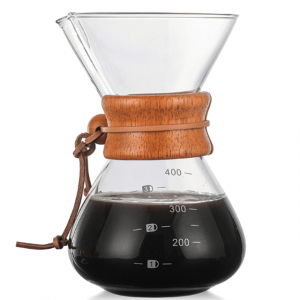Paperless Stainless Steel Filter Pour Over Glass Drip Coffee Maker