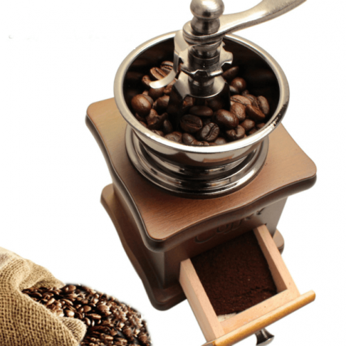 Wooden Vintage Manual Coffee Bean Grinder - Display