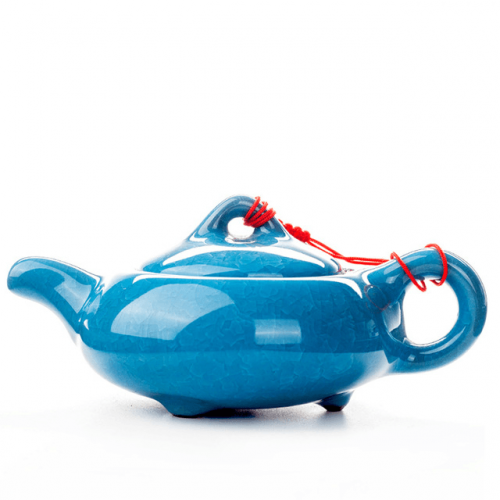 Miniature Crackle Glaze Porcelain Teapot 150ml - Light Blue