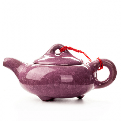 Miniature Crackle Glaze Porcelain Teapot 150ml - Purple