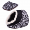Soft Cat Cave Bed - Zebra Print