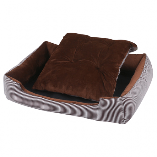 Soft Fleece Dog Bed - Back Pillow View
