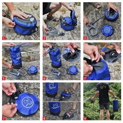 11L Portable Camping Shower Bag - Instructions