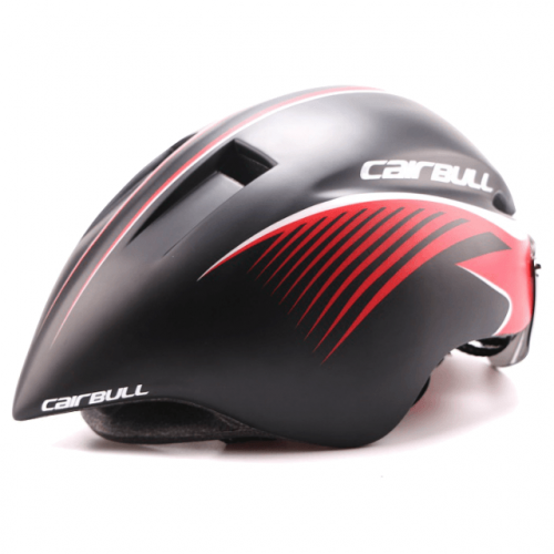 Aerodynamic Ventilated Bicycle Helmet with Visor - RHS Rear View
