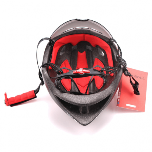 Aerodynamic Ventilated Bicycle Helmet with Visor - Inside View