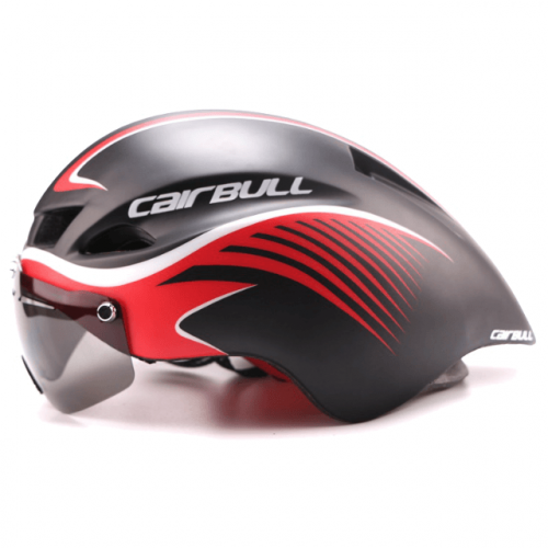 Aerodynamic Ventilated Bicycle Helmet with Visor - LHS View