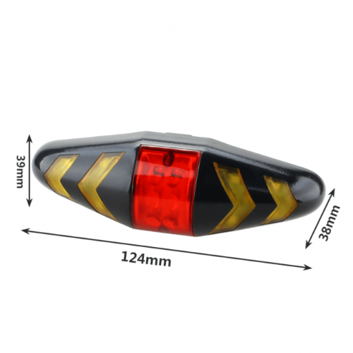Turn Signal LED Bike Rear Light with Remote - Dimension