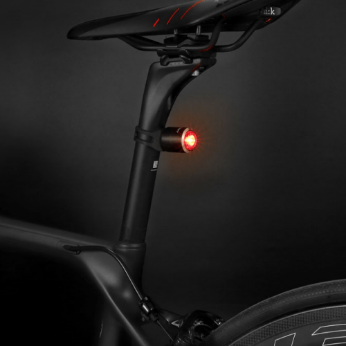 USB Rechargeable Mini LED Bicycle Rear Light - Side View Display
