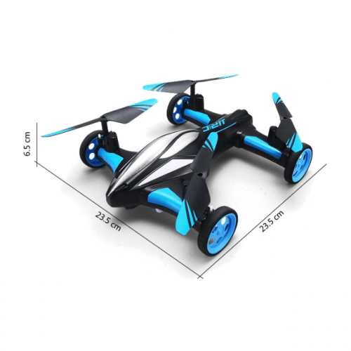 Remote Control Flying Car Drone - Front Side View Dimension
