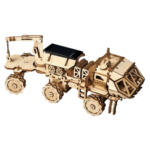 DIY Solar Powered Robot Space Vehicle Wooden Model Kit - Discovery Rover