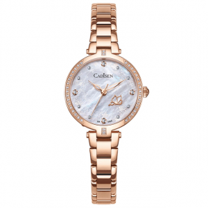 Crystal Stainless Steel Watch - Rose Gold