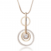 Cubic Zirconia Circle of Life Long Necklace - Gold Plated