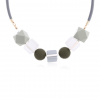 Geometric Shape Wooden Bead Necklace - Purple - Grey