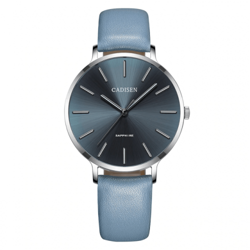 Minimalist Ultra Thin Leather Watch - Pastel Blue